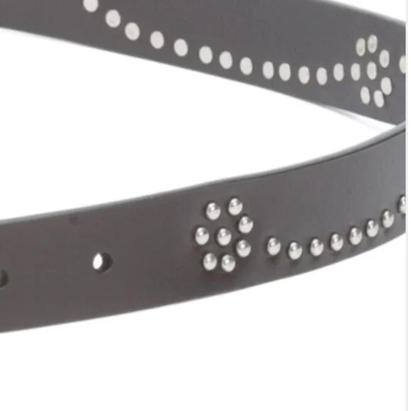 NWT Lucky Brand Brown Genuine Leather Women's Stud Western Belt Size L - Picture 4 of 9